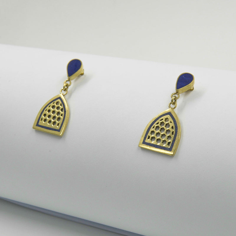 Babor Lapis Gold-Plated Stud Earrings - Gemify
