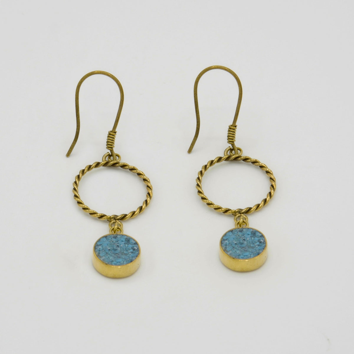 Gemify - Bamyan Turquoise Gold Earrings - earrings - Gemify