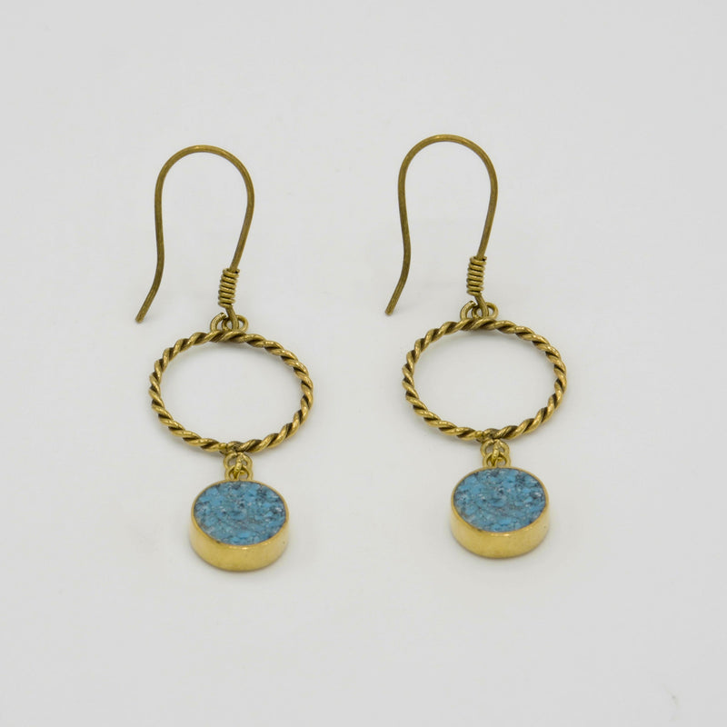 Gemify - Bamyan Turquoise Gold Earrings - earrings - Gemify