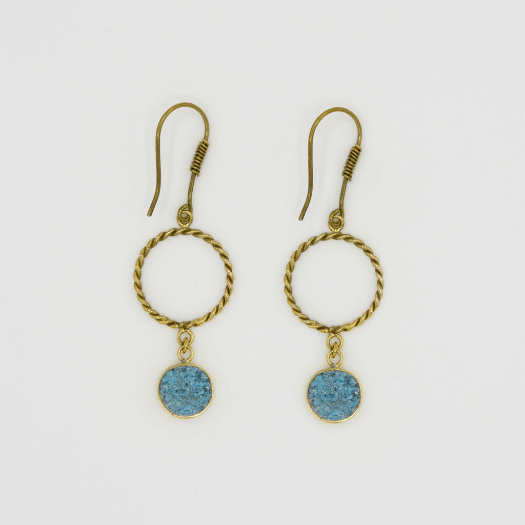 Gemify - Bamyan Turquoise Gold Earrings - earrings - Gemify
