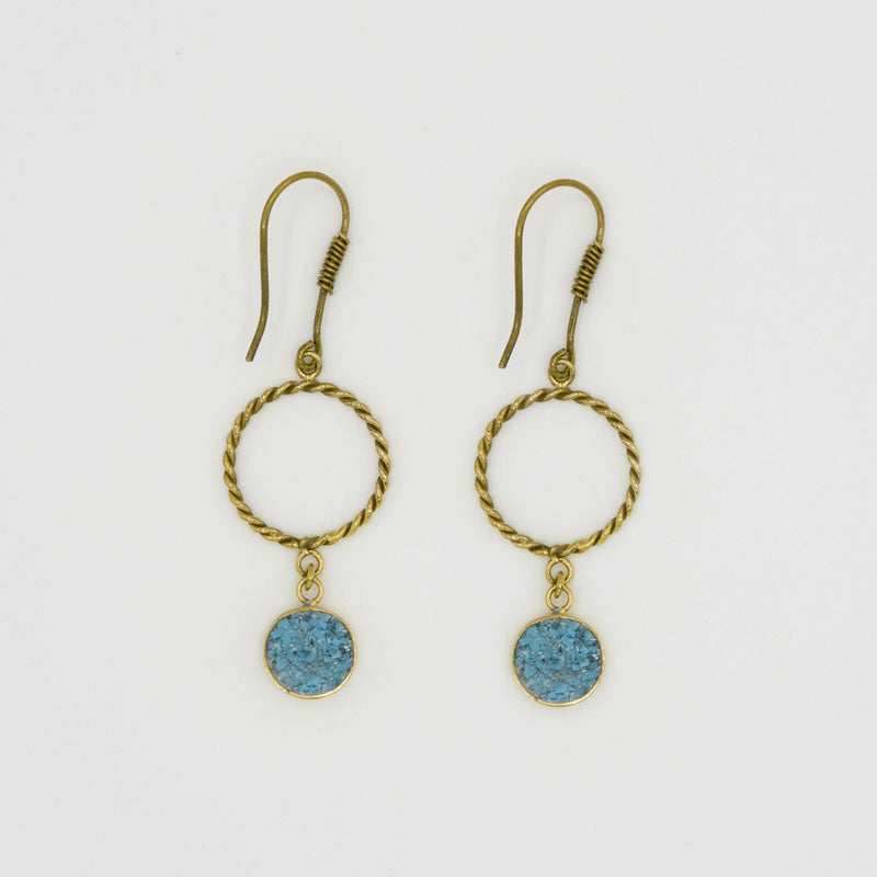 Gemify - Bamyan Turquoise Gold Earrings - earrings - Gemify