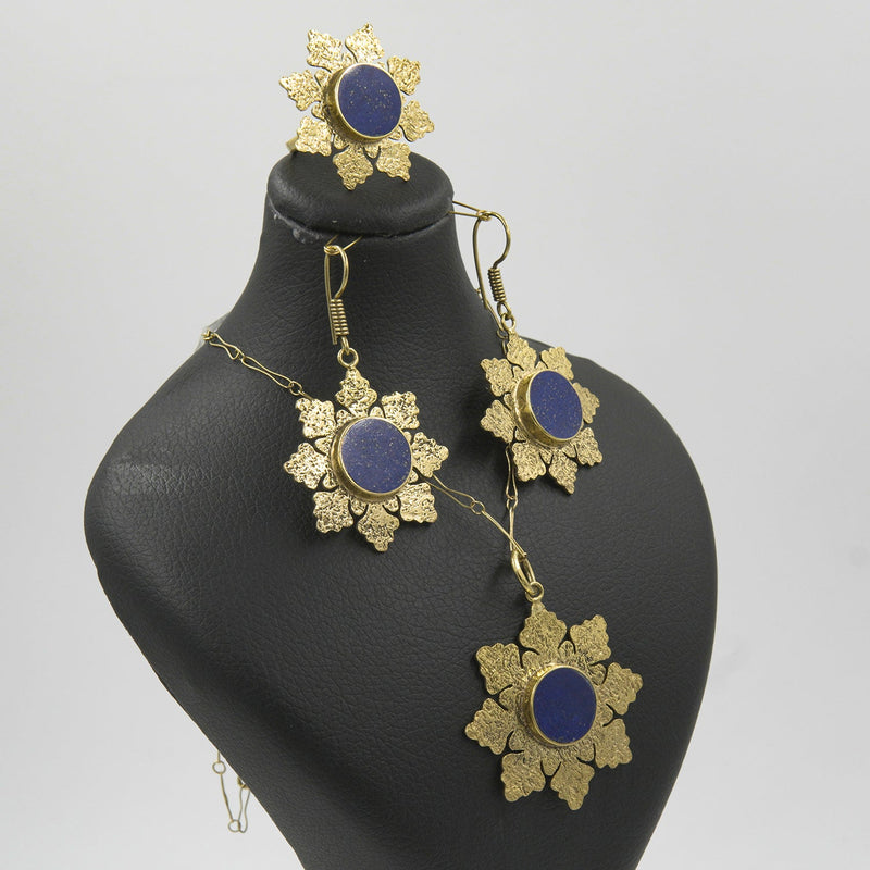 Barf Lapis Gold-Plated Jewelry Set - Gemify