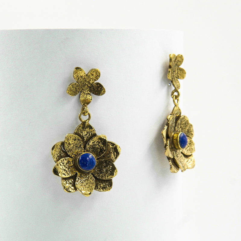 Blue Flower Lapis Jewelry Set – 18K Gold-Plated, Handmade - Gemify