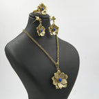 Blue Flower Lapis Jewelry Set – 18K Gold-Plated, Handmade - Gemify