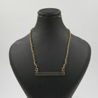 Gemify - Blue Line Lapis Necklace – High - Polish Brass, Handmade Design - Necklace - Gemify03