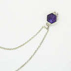 Gemify - Hexagon Amethyst Necklace – Handmade Silver, High - Polish Finish - Necklace - Gemify03