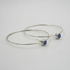 Gemify - Lapis Circle Stud Earrings – 18K Gold - Plated Silver, Handmade Design - earrings - Gemify02