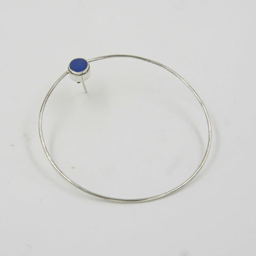 Gemify - Lapis Circle Stud Earrings – 18K Gold - Plated Silver, Handmade Design - earrings - Gemify02