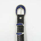 Gemify - Lapis Leather Belt – Handmade Silver Buckle, 100% Natural Leather - Gemify