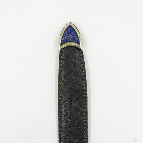 Gemify - Lapis Leather Belt – Handmade Silver Buckle, 100% Natural Leather - Gemify