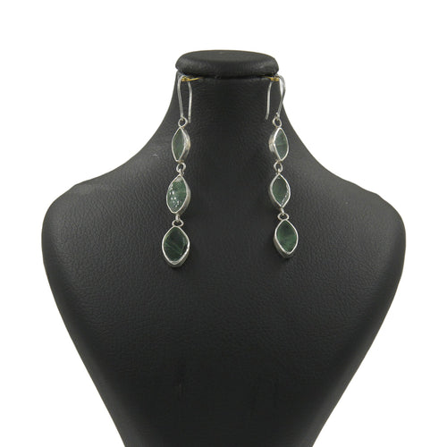 Nice Drop Fluorite Earrings – 925 Silver, High-Polish Finish - Gemify