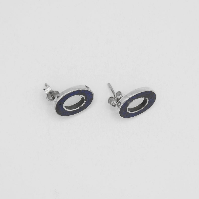 Gemify - Oval Blue Lapis Studs - earrings - Gemify