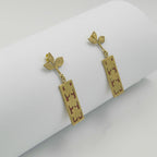 Gemify - Red Flower Red Coral Earrings – High - Polish Brass, Handmade Desig - earrings - Gemify02