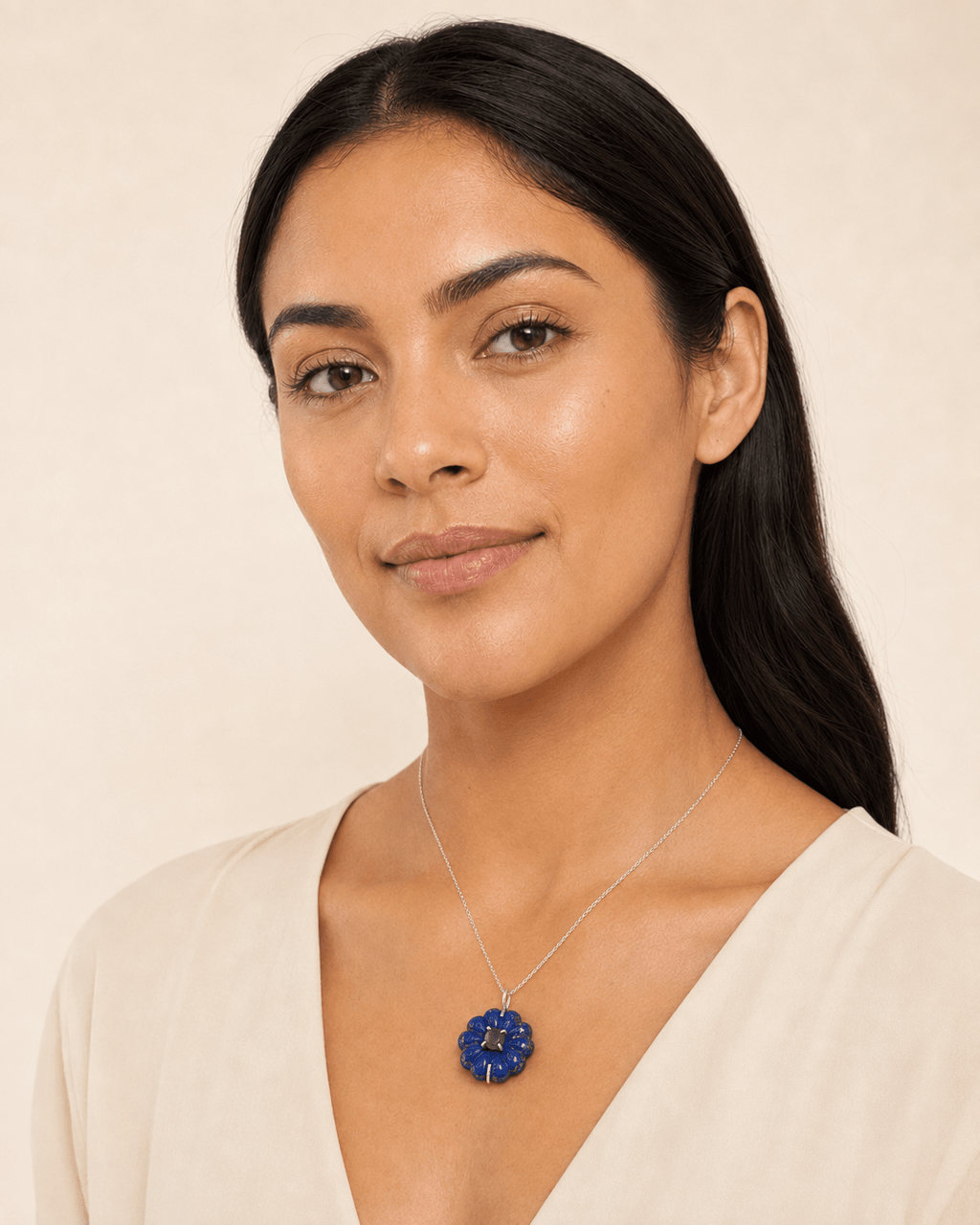 Gemify - Royal Bloom Lapis & Ruby Necklace - Necklace - Gemify