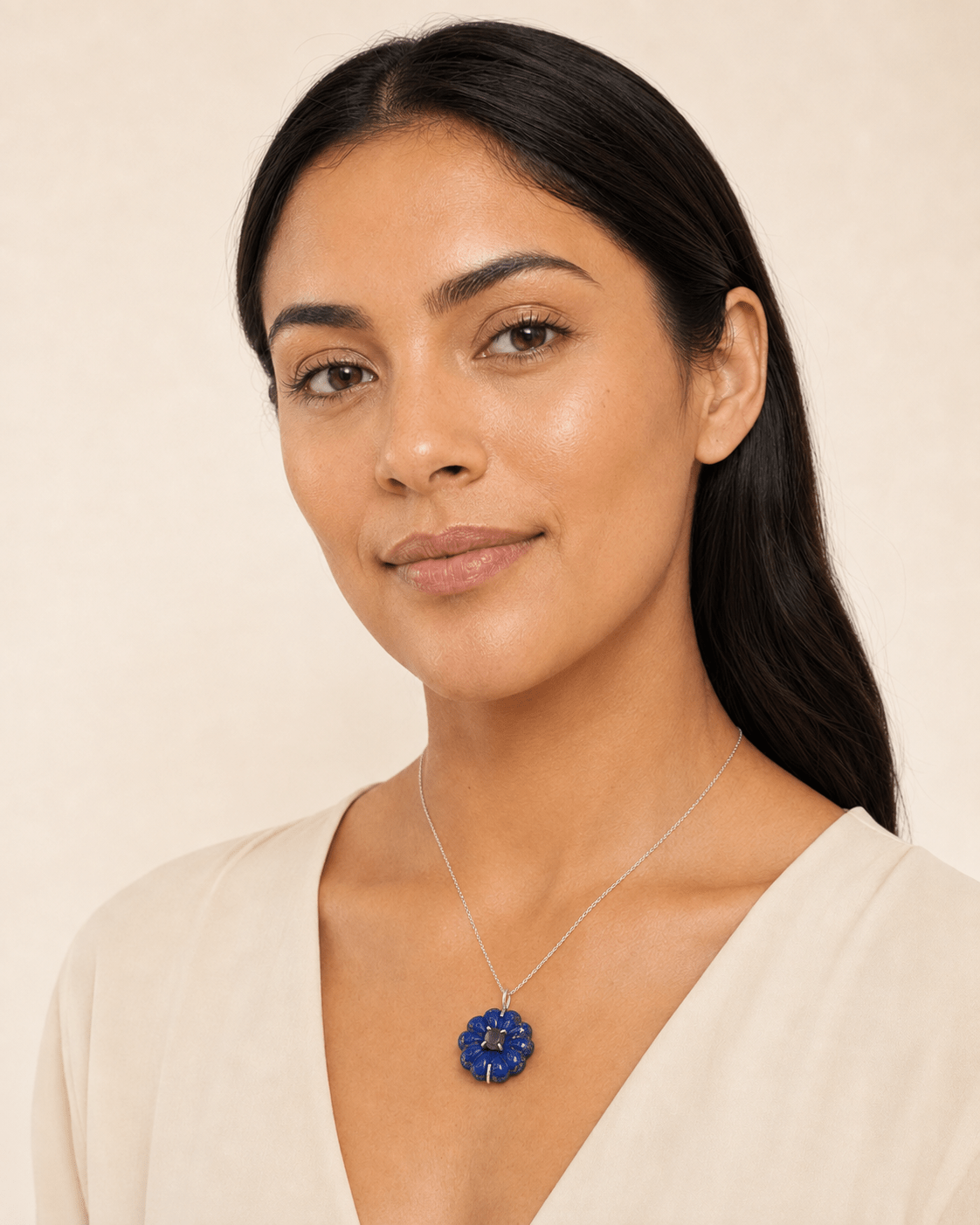 Gemify - Royal Bloom Lapis & Ruby Necklace - Necklace - Gemify