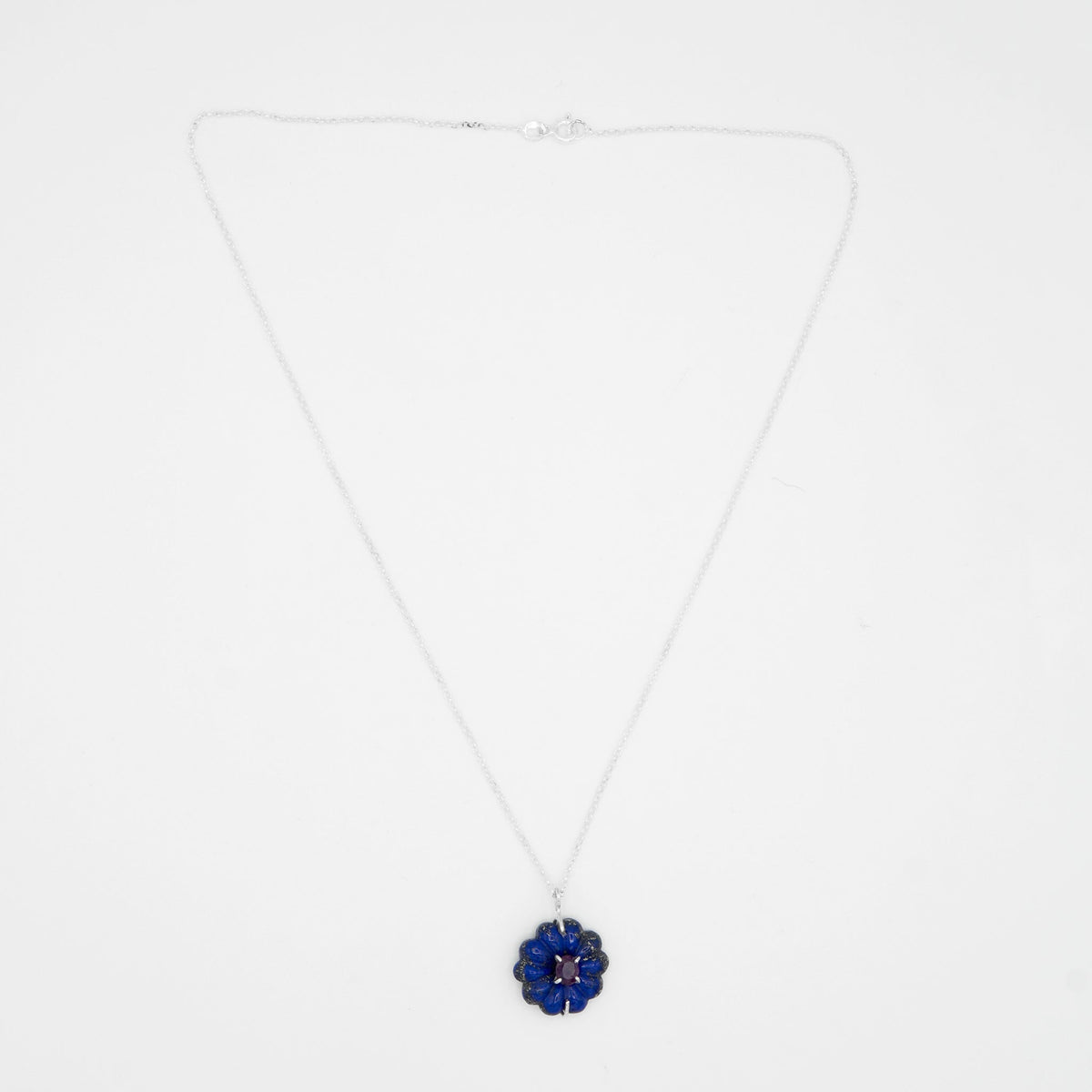 Gemify - Royal Bloom Lapis & Ruby Necklace - Necklace - Gemify