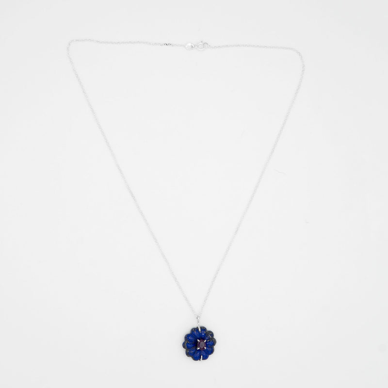 Gemify - Royal Bloom Lapis & Ruby Necklace - Necklace - Gemify