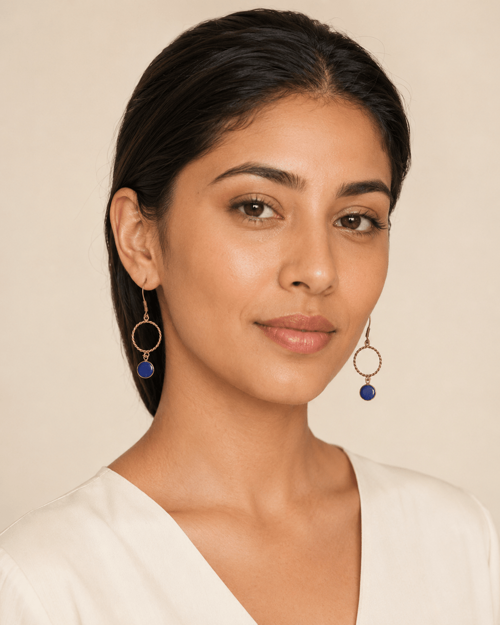 Gemify - Royal Blue Lapis Gold Earrings - earrings - Gemify