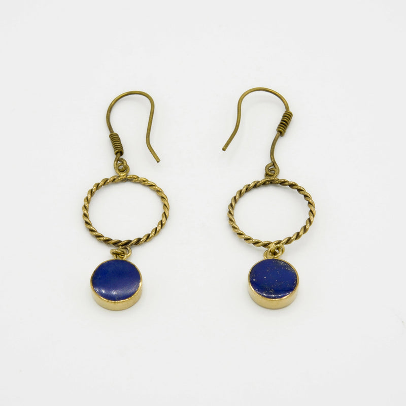 Gemify - Royal Blue Lapis Gold Earrings - earrings - Gemify