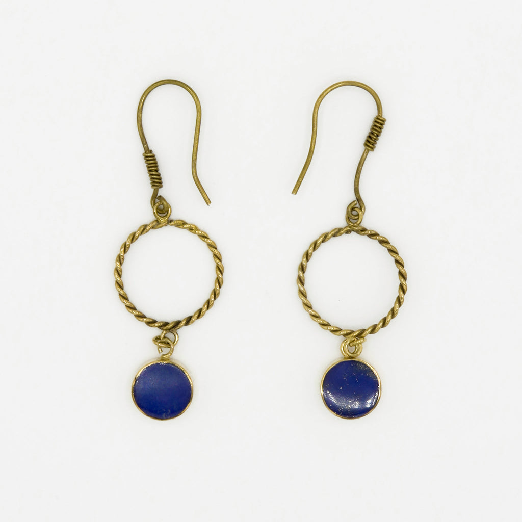 Gemify - Royal Blue Lapis Gold Earrings - earrings - Gemify