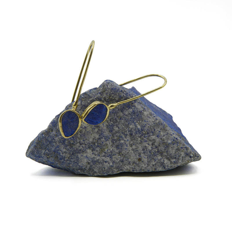 Gemify - Royal Blue Rough Lapis Earrings - earrings - Gemify
