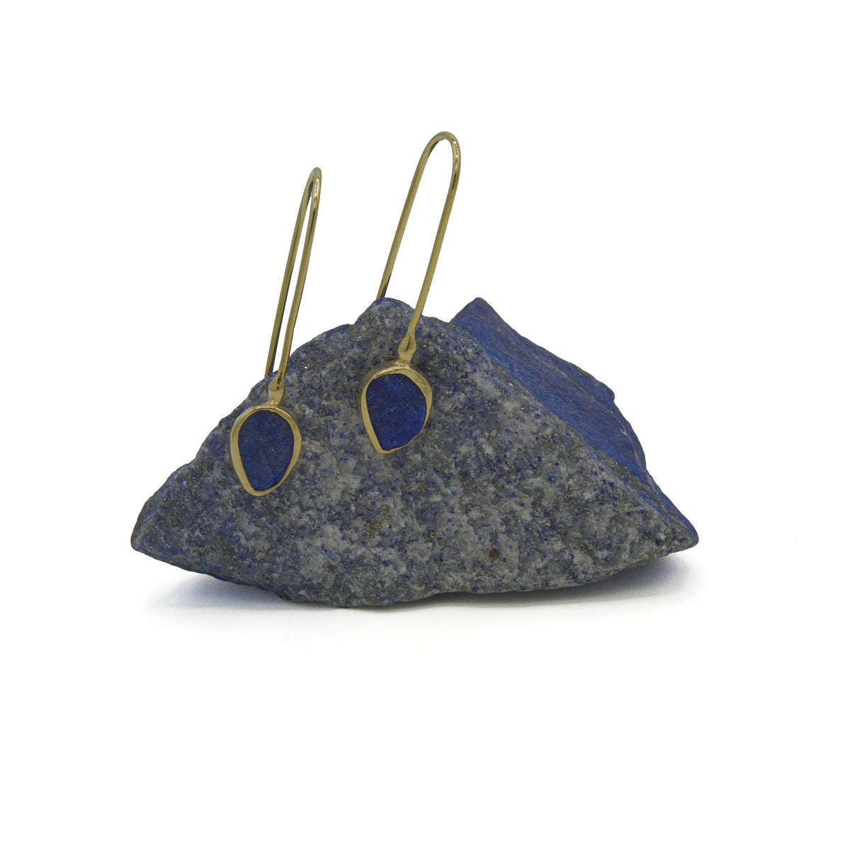 Gemify - Royal Blue Rough Lapis Earrings - earrings - Gemify
