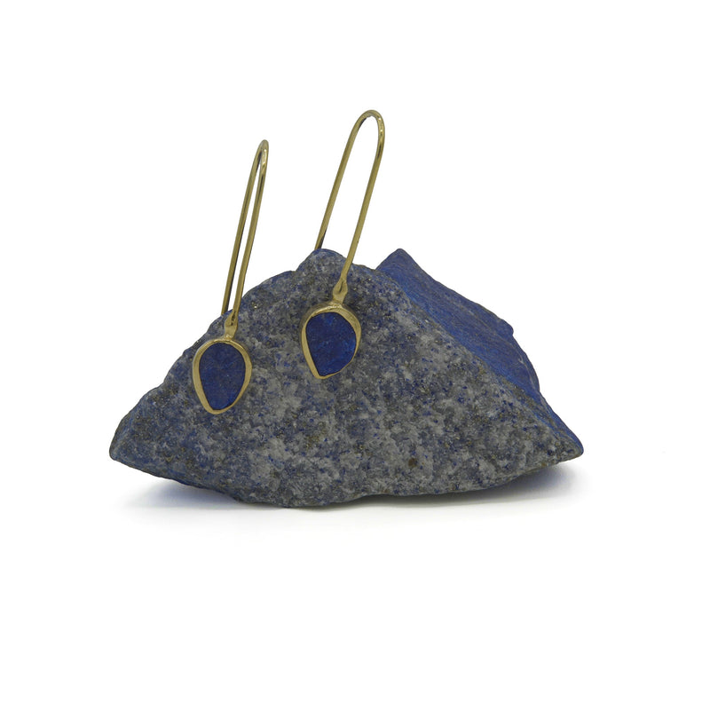 Gemify - Royal Blue Rough Lapis Earrings - earrings - Gemify
