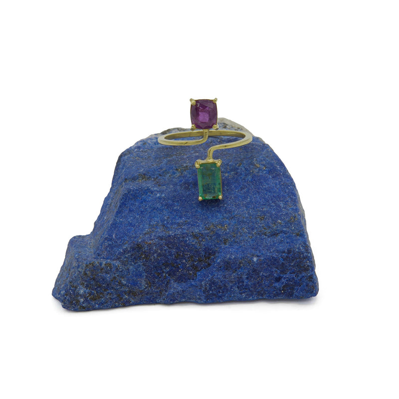 Gemify - Ruby & Emerald Harmony Ring - Ring - Gemify