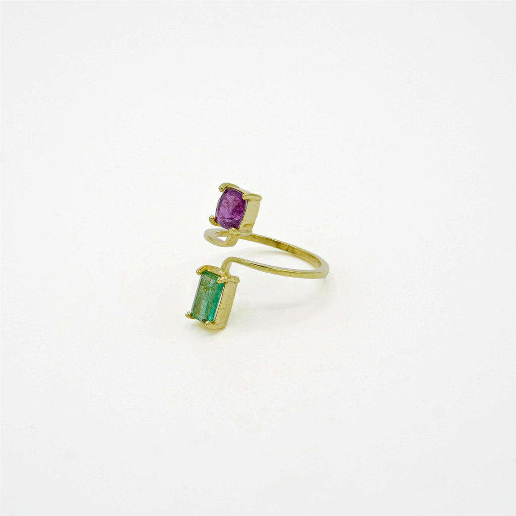 Gemify - Ruby & Emerald Harmony Ring - Ring - Gemify