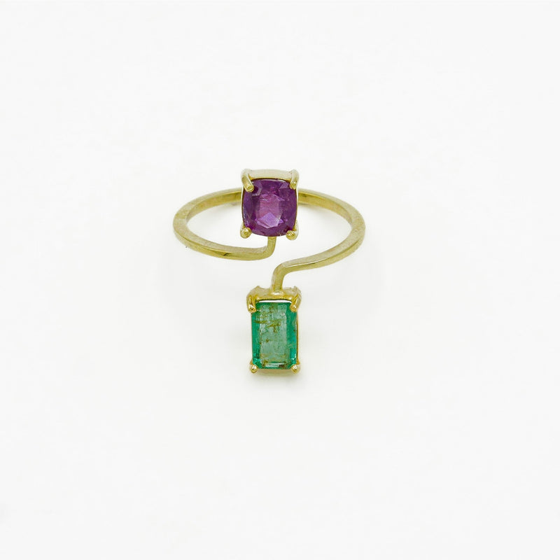 Gemify - Ruby & Emerald Harmony Ring - Ring - Gemify