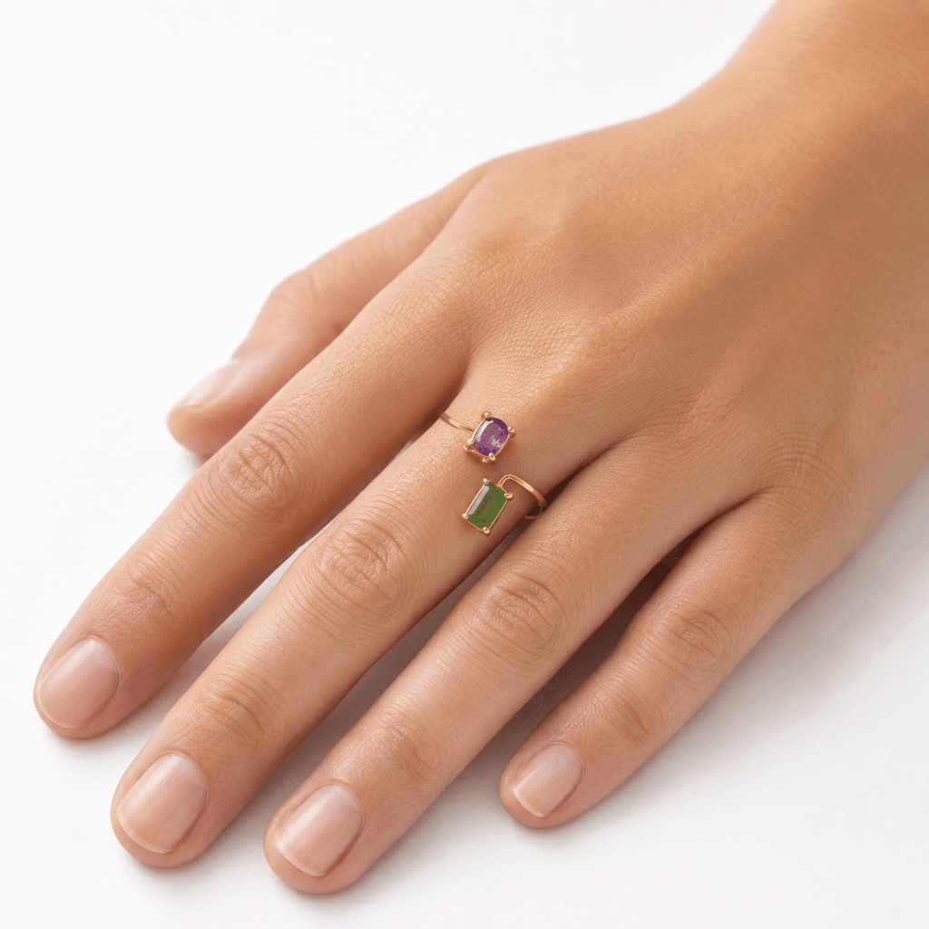 Gemify - Ruby & Emerald Harmony Ring - Ring - Gemify