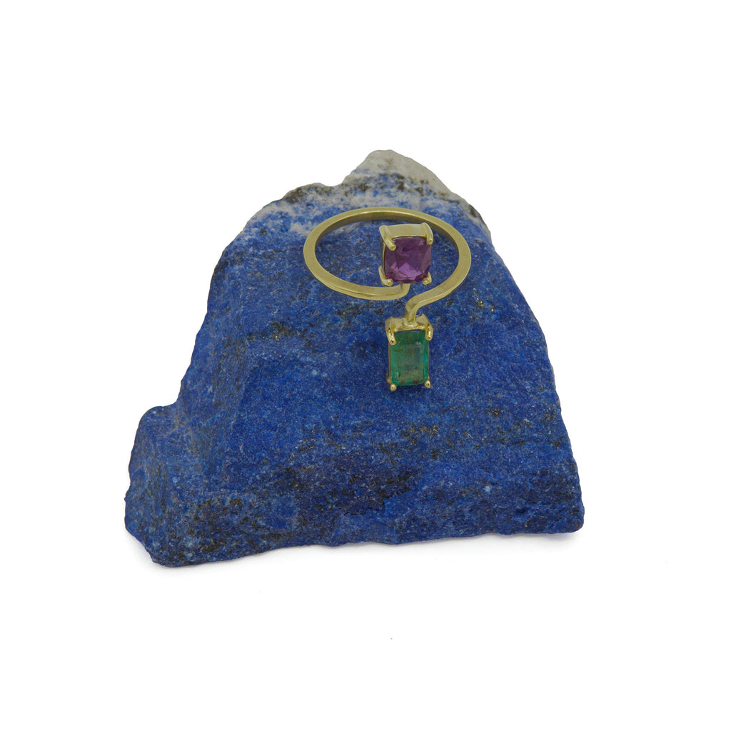 Gemify - Ruby & Emerald Harmony Ring - Ring - Gemify