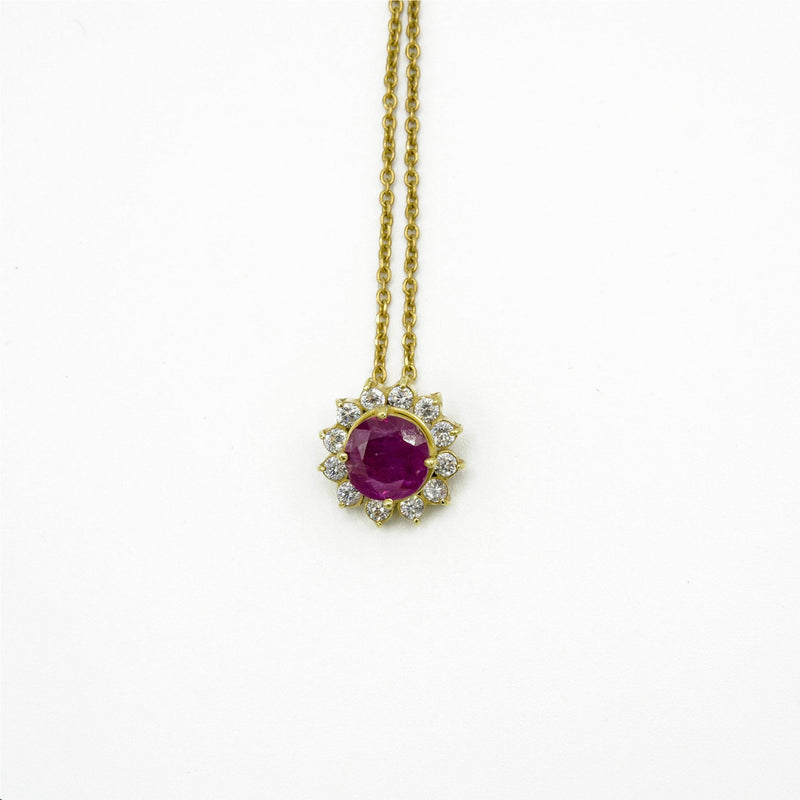 Gemify - Ruby Halo Necklace - Necklace - Gemify