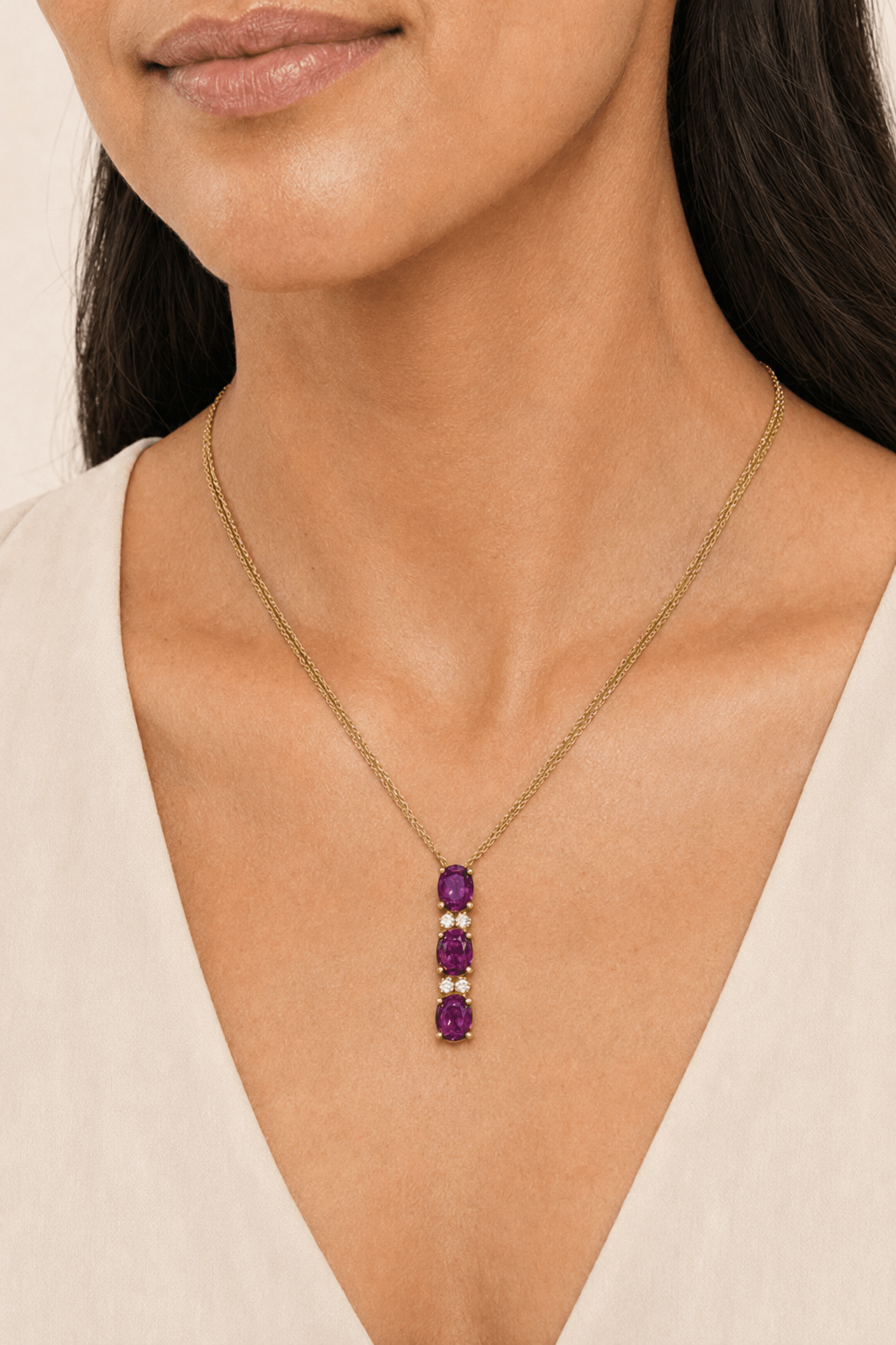Gemify - Ruby Trio Necklace - Necklace - Gemify