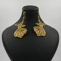 Gemify - Sama Red Coral Earrings – High - Polish Brass, Handmade Design - earrings - Gemify02