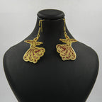 Gemify - Sama Red Coral Earrings – High - Polish Brass, Handmade Design - earrings - Gemify02