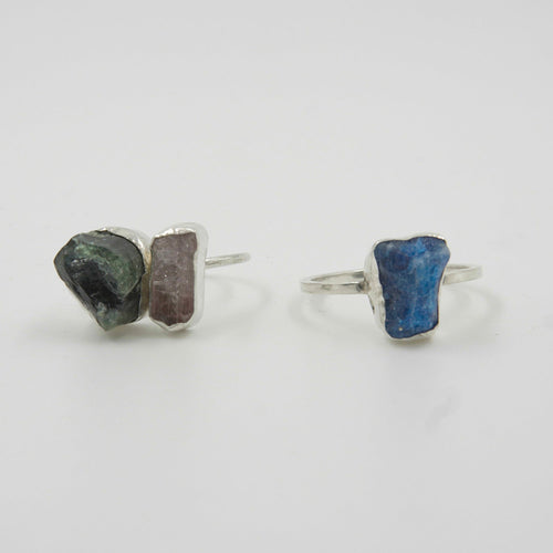 Gemify - Two Color Tourmaline Ring – Handmade Silver, Free Size - Ring - Gemify04